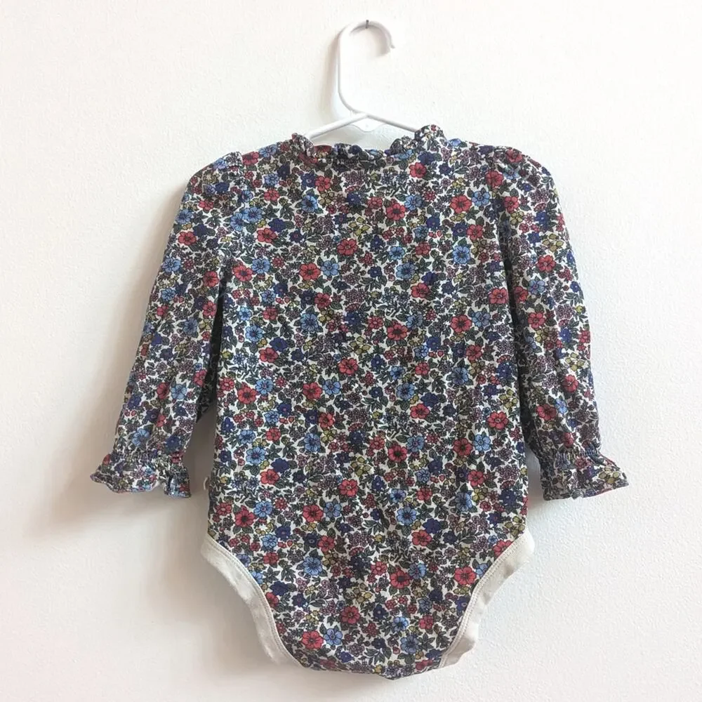 Baby Gap Onesie Girls Sz 18-24m Floral Long Sleeve